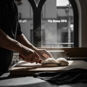 Primo piano delle mani di Claudio Stara 